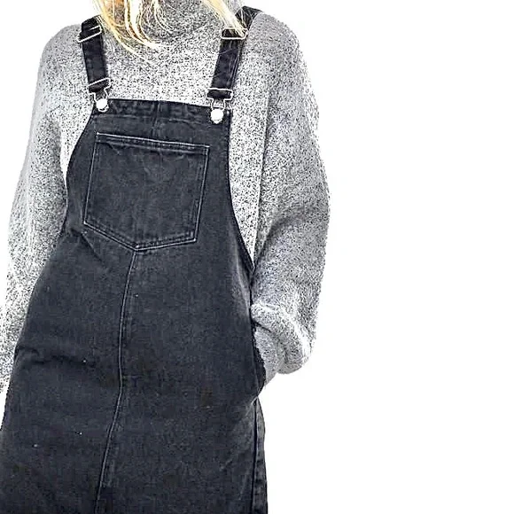 Papaya | Dresses | Faded Black Overall Dress | Poshmark